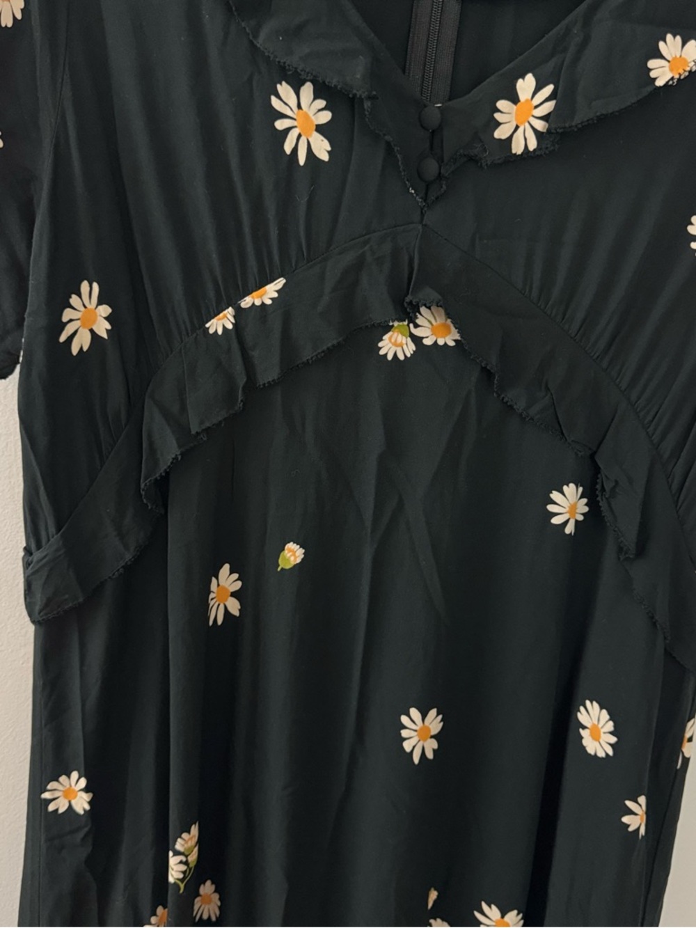 MADEWELL Ruffle V Neck Waisted Midi Dress Size 10 - Picture 6 of 8